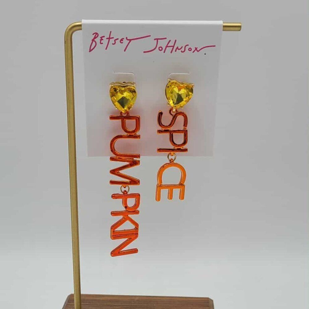 Betsey Johnson Pumpkin Spice Earrings NWT!  NEW!